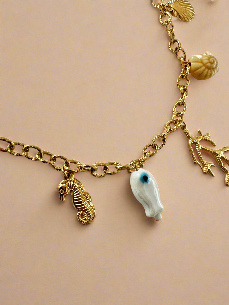Coral Charm Necklace-1