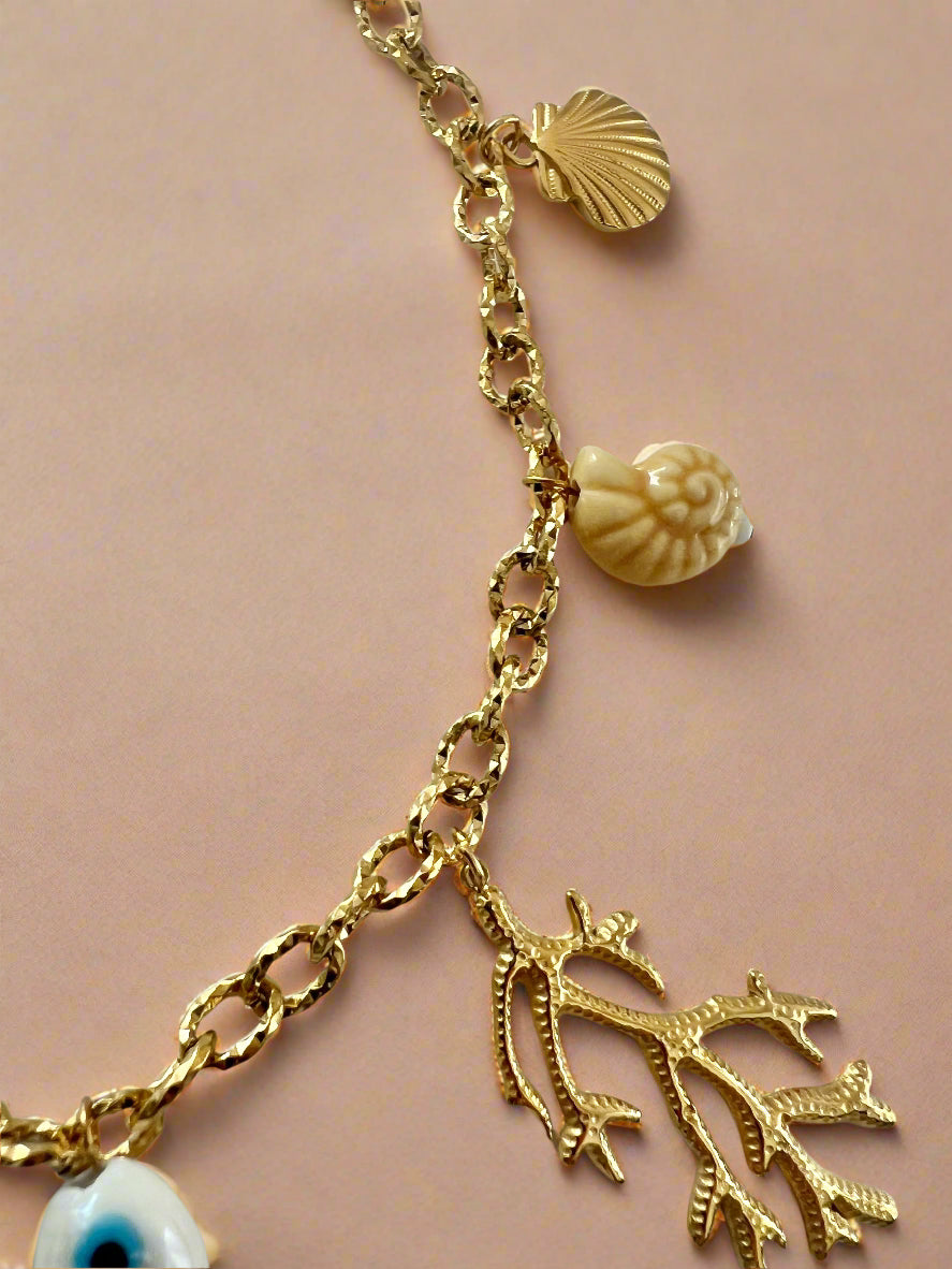 Coral Charm Necklace-2
